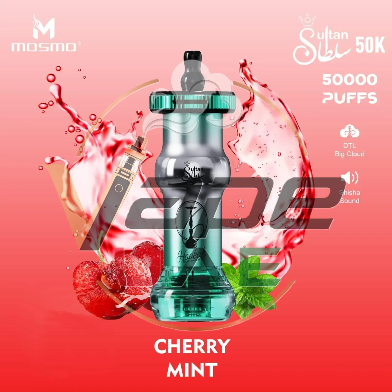 Mosmo-Sultan-50000-Puffs-DTL-0.3-Nicotine-Hookah-Cherry-Mint Mosmo-Sultan-50000-Puffs-DTL-0.3-Nicotine-Hookah-Cherry-Mint