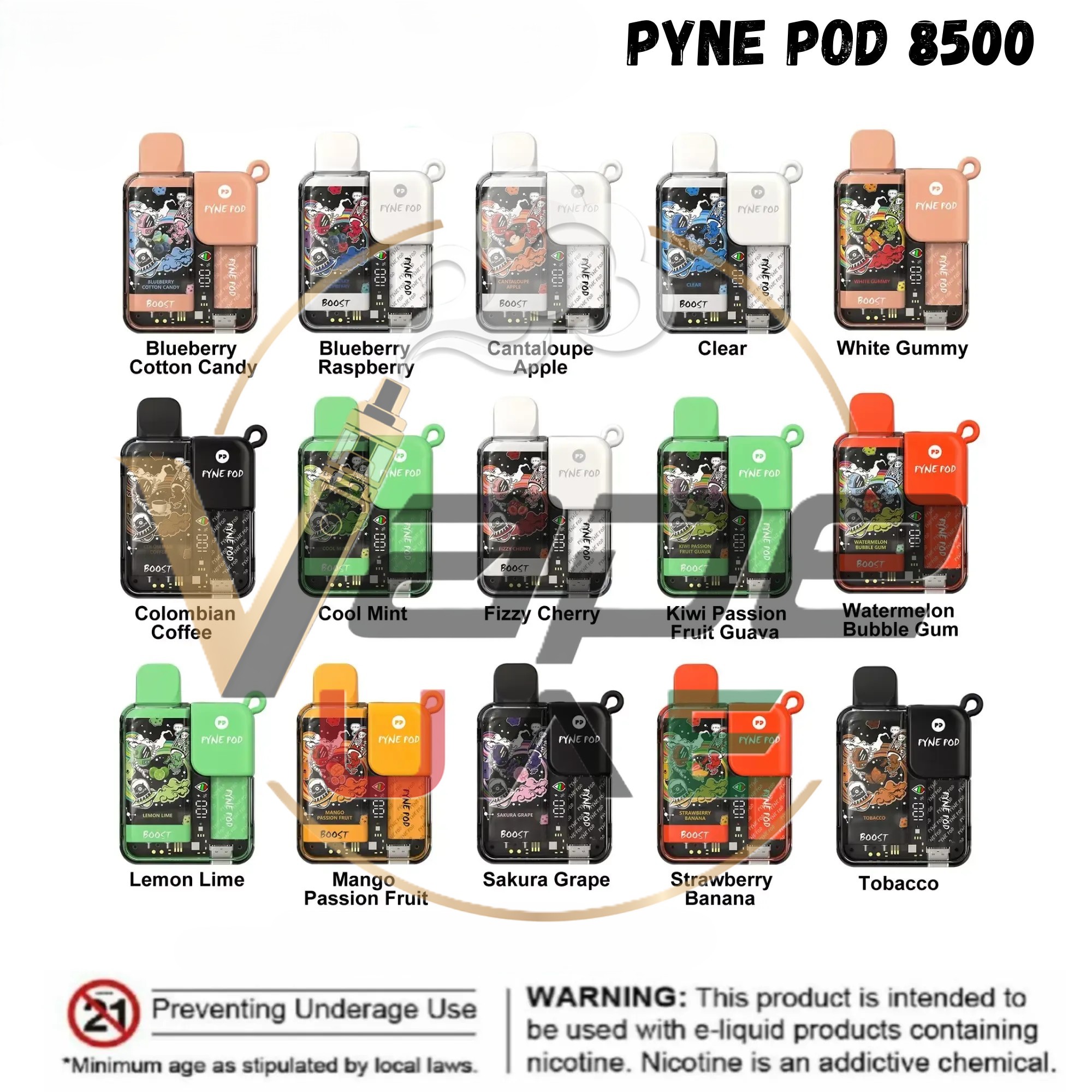 Pyne Pod Boost 8500 Puffs 5% Nicotine Rechargeable Vape in Dubai Pyne Pod Boost 8500 Puffs 5% Nicotine Rechargeable Vape in Dubai