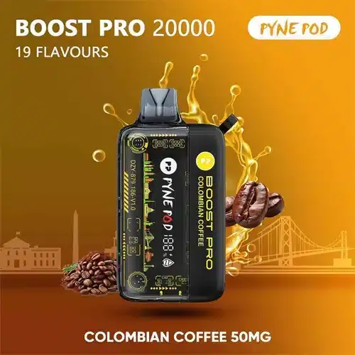 COLOMBIAN-COFFEE- PYNE POD Boost Pro 20000 Puffs 50MG Disposable Vape