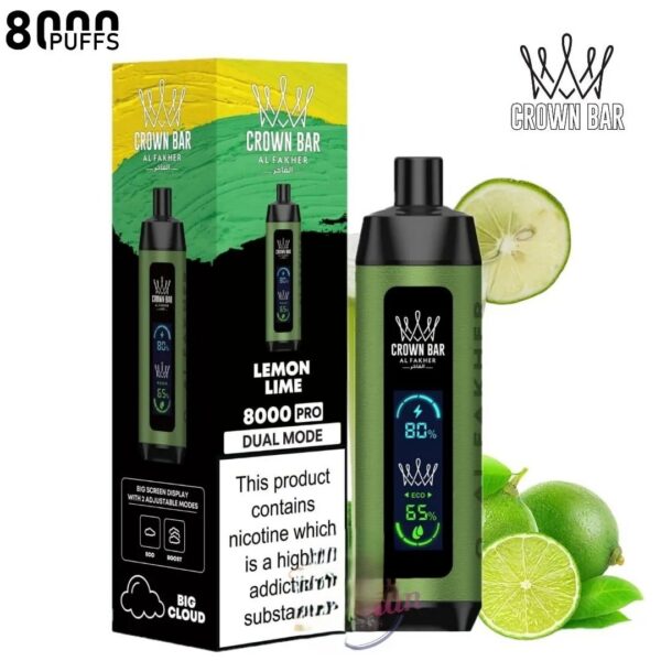 Crown-Bar-Al-Fakher-8000-Pro-Lemon-Lime-1.jpg Al Fakher Crown Bar PRO 8000 Puffs 50mg Disposable Vape