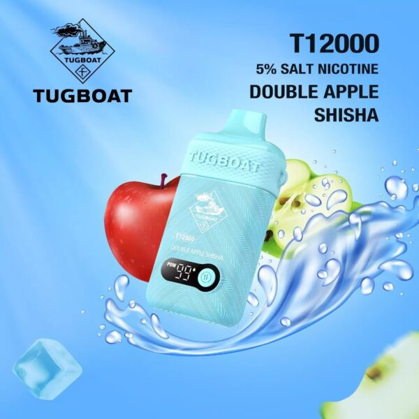 DOUBLE-APPLE-SHISHA.jpg Tugboat T12000 puffs 50 MG rechargeable vape