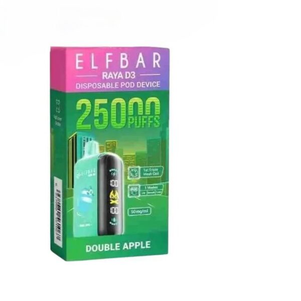 ELF-BAR-Raya-D3-25000-Puffs-50MG-Disposable-Vape-Double-Apple-1.jpg ELF BAR Raya D3 25000 Puffs 50MG NICOTINE