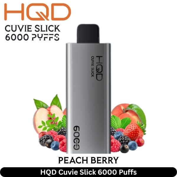 HQD-Cuvie-Slick-Peach-Berry-6000-Puffs.jpg Hqd Cuvie Slick 6000 Puffs 20MG nicotine