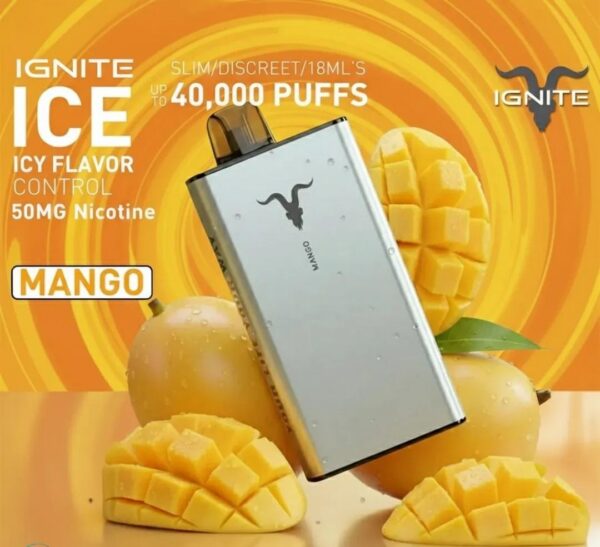 Ignite-Ice-40000-Puffs-Disposable-Mango-1.jpg Ignite Ice 40000 Puffs 50MG Nicotine Disposable Vape