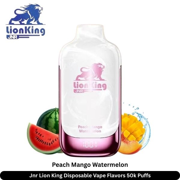 Jnr-Lion-King-Disposable-Vape-Flavors-50k-Puffs-Peach-Mango-Watermelon-1.jpg JNR lion king 50000 puffs 50mg nicotine