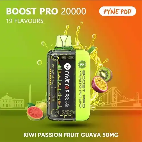 KIWI-passion-fruit-guava-1 PYNE POD Boost Pro 20000 Puffs 50MG Disposable Vape