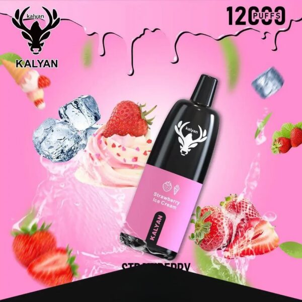 KalyanPro12000Puffs-StrawberryIceCream KALYAN Pro 12000 Puffs 50MG Disposable Vape