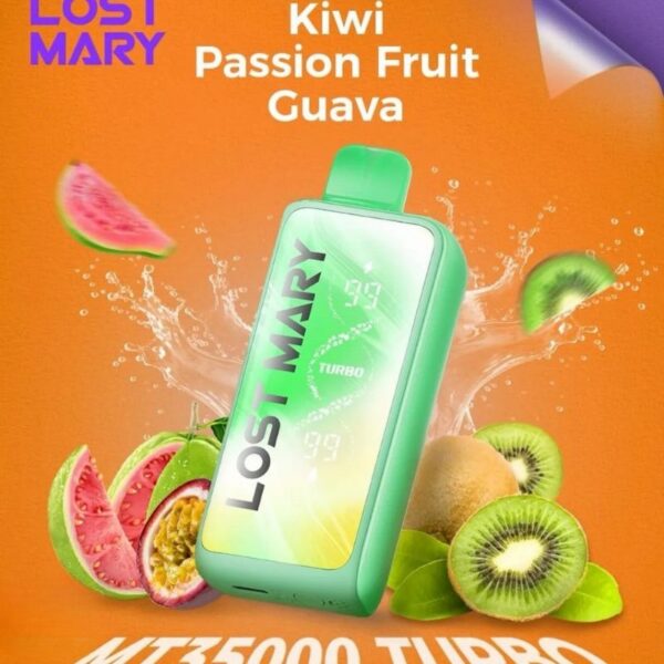 Lost-Mary-turbo-MT-35000-Puffs-20MG-nicotine-Kiwi-Passion-Fruit-Guava-1.jpg Lost Mary turbo MT 35000 Puffs 20MG nicotine Disposable Vape