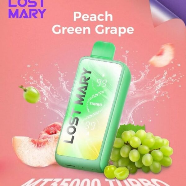 Lost-Mary-turbo-MT-35000-Puffs-20MG-nicotine-Peach-Green-Grape-1.jpg Lost Mary turbo MT 35000 Puffs 20MG nicotine Disposable Vape