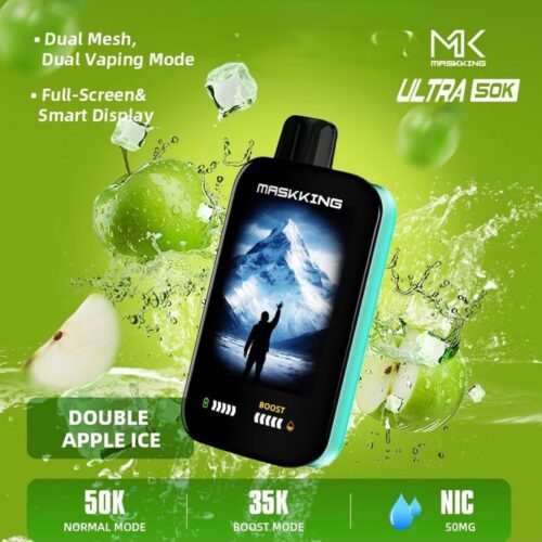 MK-Ultra-50k-Double-Apple-Ice MASKKING ULTRA 50K PUFFS 50MG DISPOSABLE VAPE