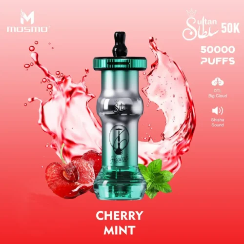 Mosmo-Sultan-50000-Puffs-DTL-0.3-Nicotine-Hookah-Cherry-Mint-1.webp Mosmo Sultan 50000 Puffs DTL 50mg Nicotine
