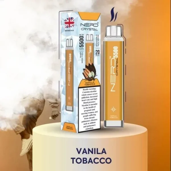 NERD-Crystal-5500-2-Vanilla-Tobacco-1.webp NERD Crystal 5500 Puffs 2% Nicotine Disposable vape
