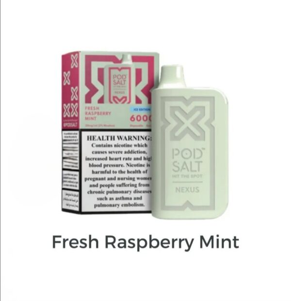 POD-SALT-NEXUS-6000-Puffs-Fresh-Raspberry-Mint POD SALT Nexus 6000 Puffs 20mg Disposable Vape