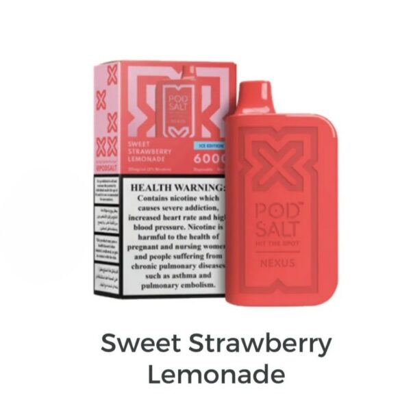 POD-SALT-NEXUS-6000-Puffs-Sweet-Strawberry-Lemonade POD SALT Nexus 6000 Puffs 20mg Disposable Vape