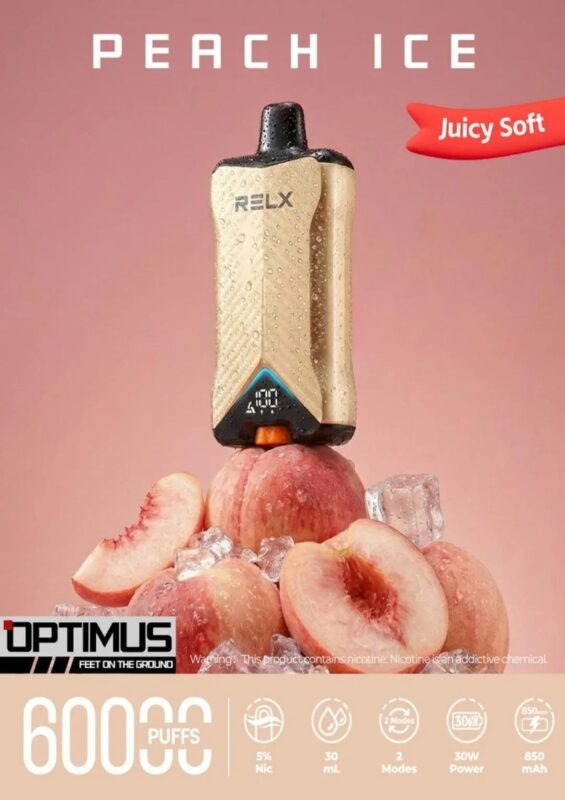 Relx-Optimus-up-to-60000-puffs-50mg-Peach-Ice-565x800-2.jpg Relx Optimus 60000 puffs 50mg nicotine disposable vape