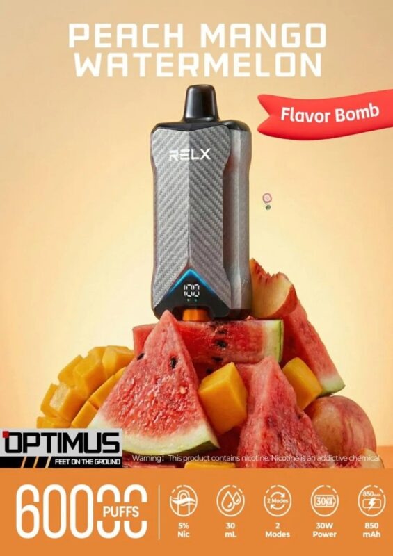 Relx-Optimus-up-to-60000-puffs-50mg-Peach-Mango-Watermelon-565x800-2.jpg Relx Optimus 60000 puffs 50mg nicotine disposable vape