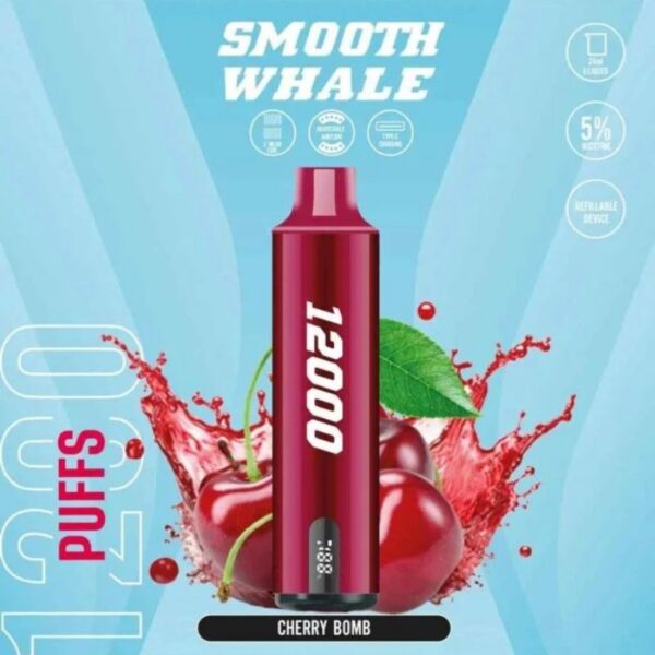 SMOOTH-Whale-2-5-12000-Puffs-Vape-Cherry-bomb SMOOTH Whale 12000 Puffs 20mg&50mg Disposable Vape