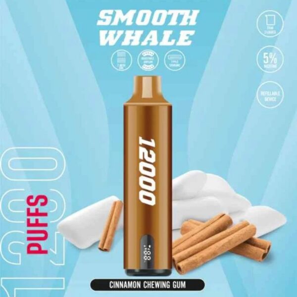 SMOOTH-Whale-2-5-12000-Puffs-Vape-Cinnamon-Chewing-Gum SMOOTH Whale 12000 Puffs 20mg&50mg Disposable Vape