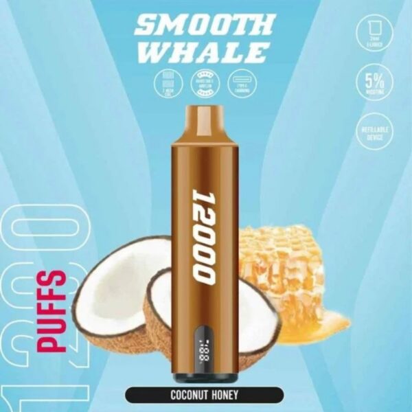 SMOOTH-Whale-2-5-12000-Puffs-Vape-Coconut-Honey SMOOTH Whale 12000 Puffs 20mg&50mg Disposable Vape