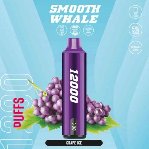 SMOOTH-Whale-2-5-12000-Puffs-Vape-Grape-Ice SMOOTH Whale 12000 Puffs 20mg&50mg Disposable Vape