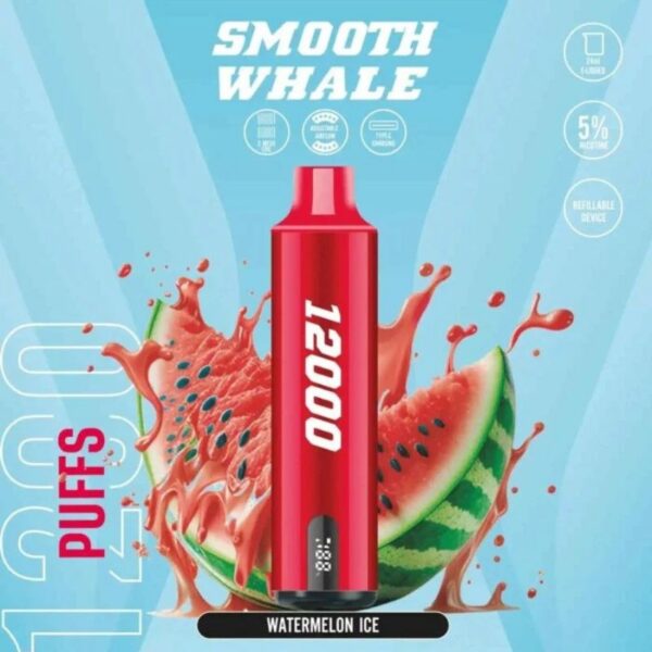 SMOOTH-Whale-2-5-12000-Puffs-Vape-Watermelon-Ice SMOOTH Whale 12000 Puffs 20mg&50mg Disposable Vape