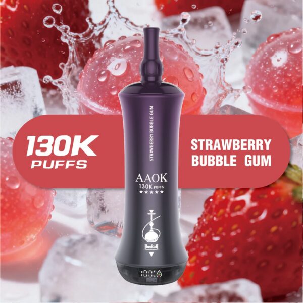STRAWBERRY-BUBBLE-GUM-1.jpeg AAOK 130K PUFFS 6MG Nicotine DISPOSABLE VAPE