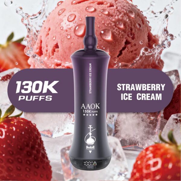 STRAWBERRY-ICE-CREAM.jpeg AAOK 130K PUFFS 6MG Nicotine DISPOSABLE VAPE
