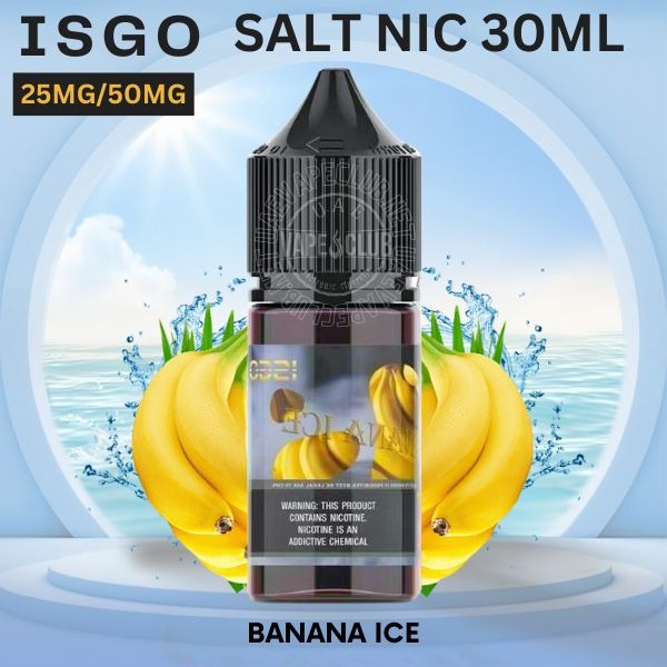 Salt-Nic-Buy-Now-Isgo-Salt-Nic-Vape-Juice-Banana-Ice-E-Liquid-30ml.jpg Isgo Salt nicotine 30ml 25MG & 50MG E-liquid