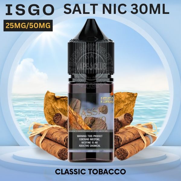 Salt-Nic-Buy-Now-Isgo-Salt-Nic-Vape-Juice-Classic-Tobacco-E-Liquid-30ml.jpg Isgo Salt nicotine 30ml 25MG & 50MG E-liquid