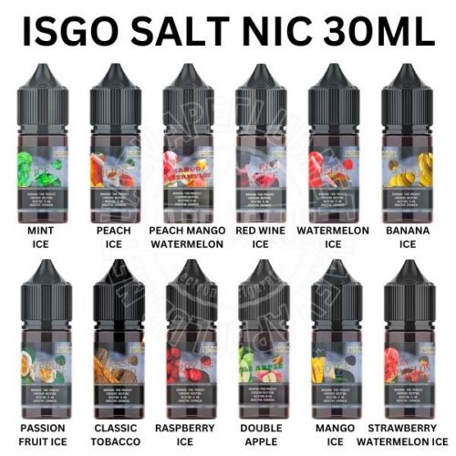 Salt-Nic-Buy-Now-Isgo-Salt-Nic-Vape-Juice-E-Liquid-30ml.jpg Isgo Salt nicotine 30ml 25MG & 50MG E-liquid
