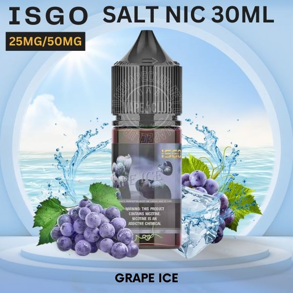 Salt-Nic-Buy-Now-Isgo-Salt-Nic-Vape-Juice-Grape-Ice-E-Liquid-30ml.jpg Isgo Salt nicotine 30ml 25MG & 50MG E-liquid