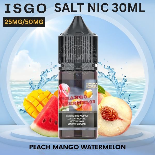 Salt-Nic-Buy-Now-Isgo-Salt-Nic-Vape-Juice-Peach-Mango-Watermelon-E-Liquid-30ml_.jpg Isgo Salt nicotine 30ml 25MG & 50MG E-liquid