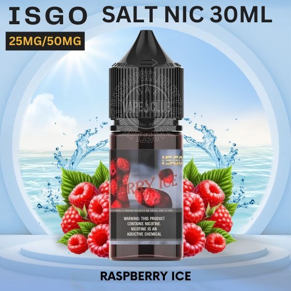Salt-Nic-Buy-Now-Isgo-Salt-Nic-Vape-Juice-Raspberry-Ice-E-Liquid-30ml.jpg Isgo Salt nicotine 30ml 25MG & 50MG E-liquid