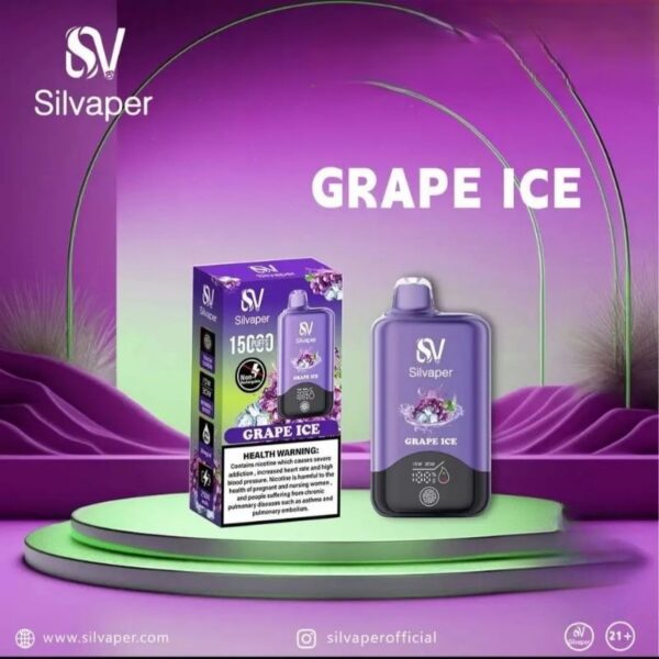 Silvaper-15000-Puffs-20mg-nicotine-Disposable-Vape-In-Dubai-GRAPE-ICE.jpg Silvaper 15000 Puffs 20mg nicotine Disposable Vape