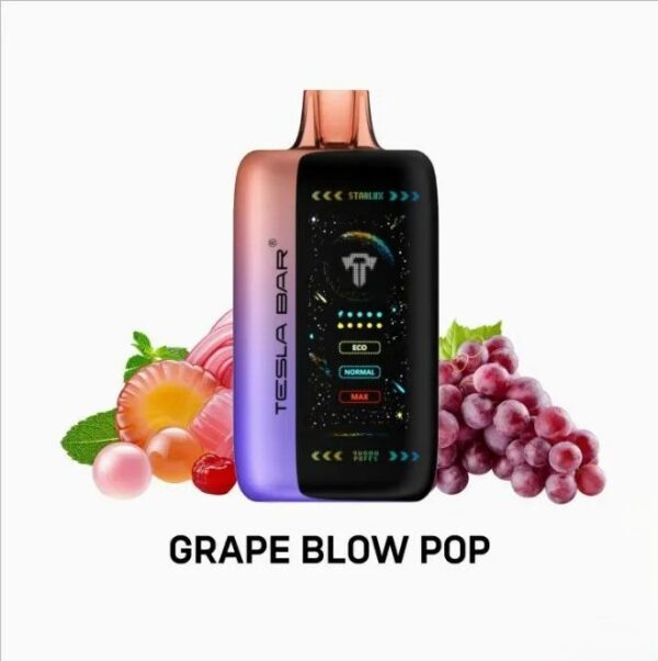 TESLA-BAR-XT-40000-PUFFS-GRAPE-BLOW-POP TESLA BAR XT-40000 Puffs 50MG Nicotine