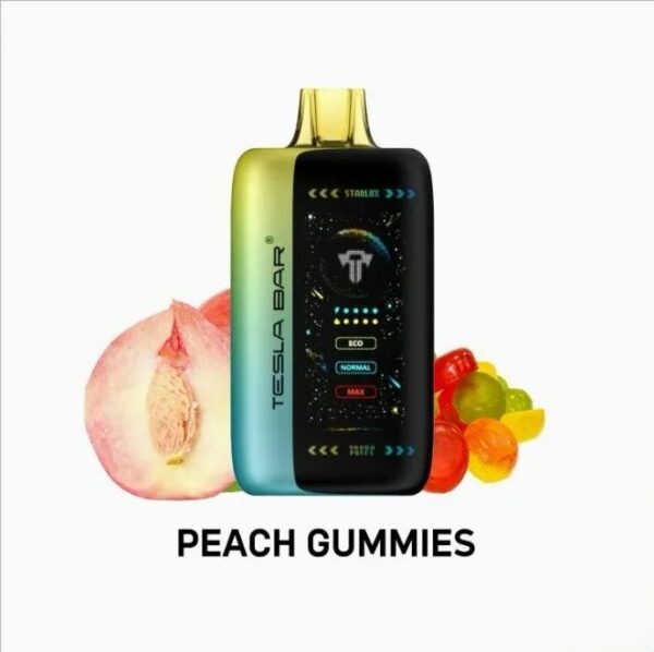 TESLA-BAR-XT-40000-PUFFS-PEACH-GUMMIES TESLA BAR XT-40000 Puffs 50MG Nicotine