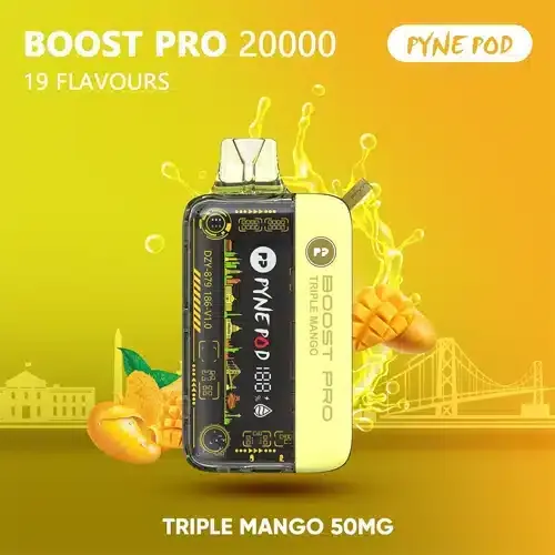 TRIPLE-MANGO PYNE POD Boost Pro 20000 Puffs 50MG Disposable Vape
