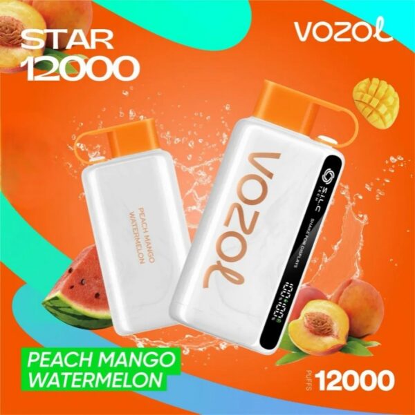 VOZOL-STAR-12000-Puffs-Peach-Mango-Watermelon VOZOL STAR 12000 Puffs 20mg & 50mg Disposable Vape