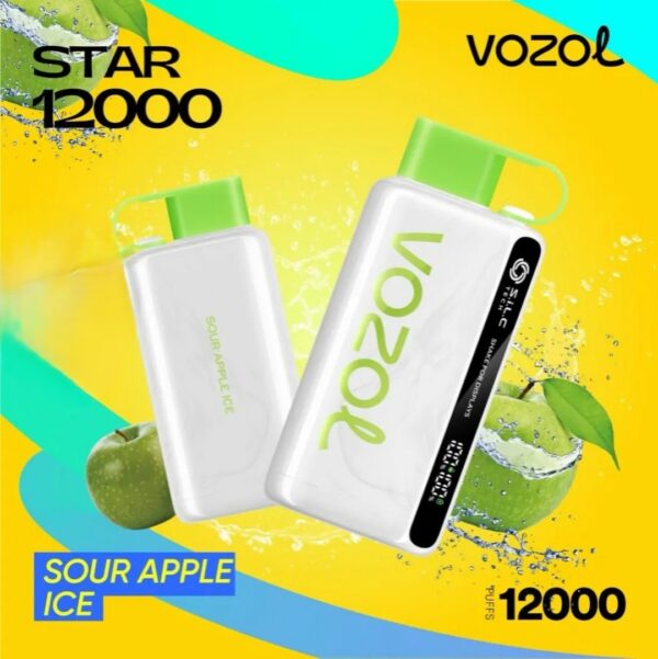 VOZOL-STAR-12000-Puffs-Sour-Apple-Ice VOZOL STAR 12000 Puffs 20mg & 50mg Disposable Vape