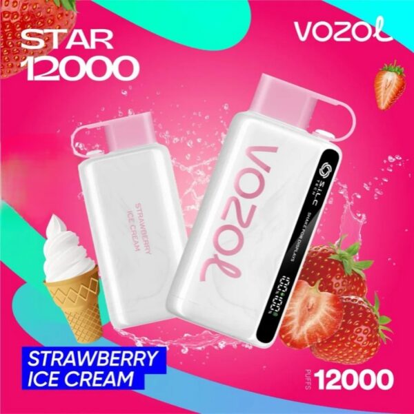 VOZOL-STAR-12000-Puffs-Strawberry-Ice-cream VOZOL STAR 12000 Puffs 20mg & 50mg Disposable Vape