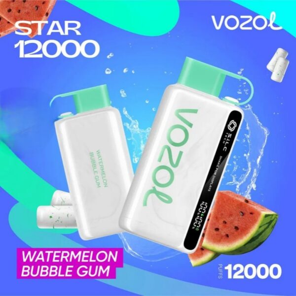 VOZOL-STAR-12000-Puffs-Watermelon-Bubble-Gum VOZOL STAR 12000 Puffs 20mg & 50mg Disposable Vape