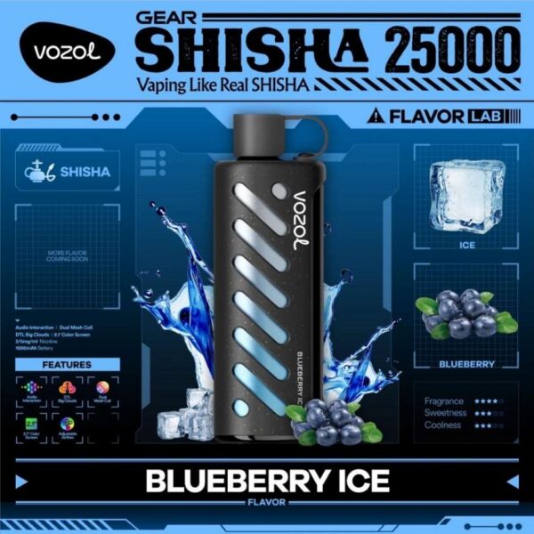 Vozol-Shisha-Blueberry-Ice VOZOL Gear Shisha 25000 puffs 5MG Nicotine