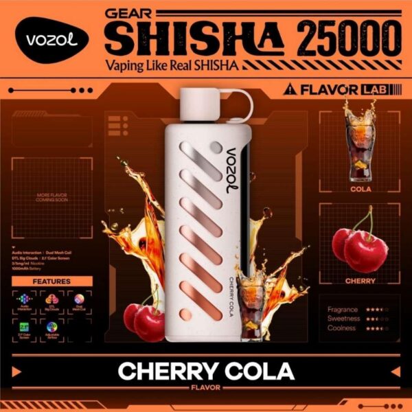 Vozol-Shisha-Cherry-Cola VOZOL Gear Shisha 25000 puffs 5MG Nicotine