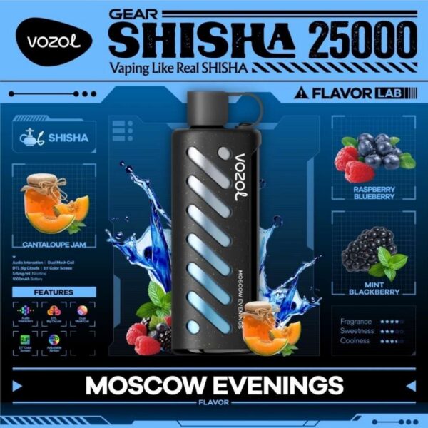 Vozol-Shisha-Moscow-Evenings VOZOL Gear Shisha 25000 puffs 5MG Nicotine