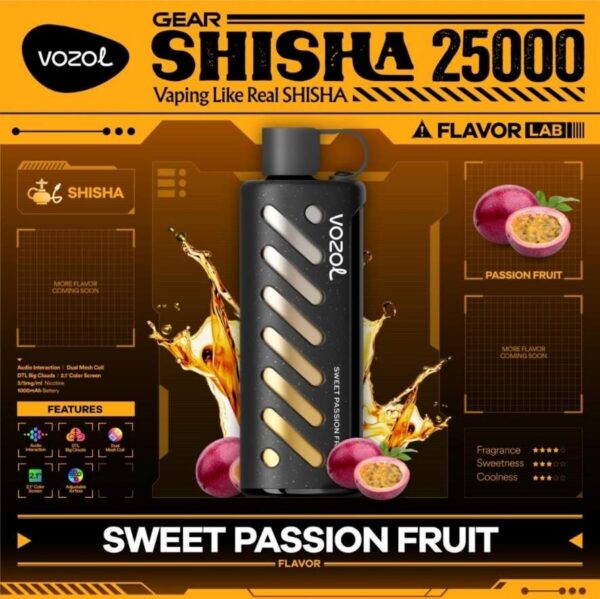Vozol-Shisha-Sweet-Passion-Fruit VOZOL Gear Shisha 25000 puffs 5MG Nicotine