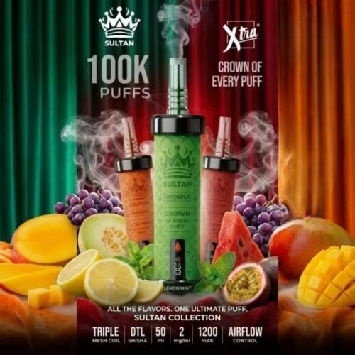 Xtra Sultan shisha Dtl 100k puffs 2mg nicotine