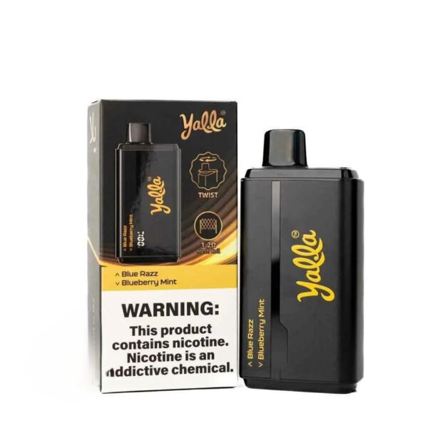 YALLA-24000-PUFFS-PRICE-IN-DUBAI-BLUE-RAZZ-BLUEBERRY-MINT YALLA 24000 Puffs 50MG Nicotine disposable vape