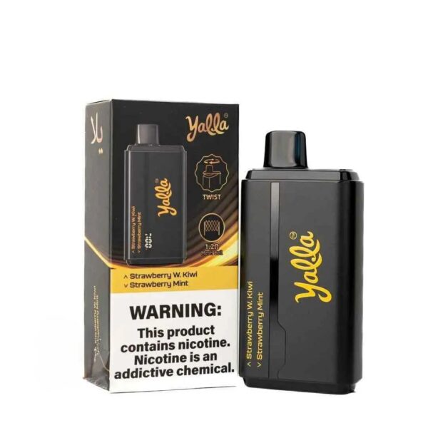 YALLA-24000-PUFFS-PRICE-IN-DUBAI-STRAWBERRY-W.KIWI-STRAWBERRY-MINT YALLA 24000 Puffs 50MG Nicotine disposable vape
