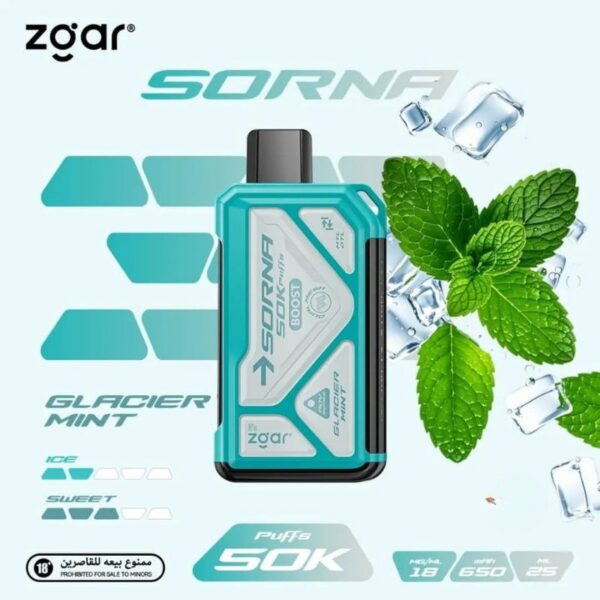 ZGAR-Sorna-Boost-50000-Puffs-18mg-Nicotine-Glacier-Mint ZGAR Sorna Boost 50000 Puffs 18mg Nicotine