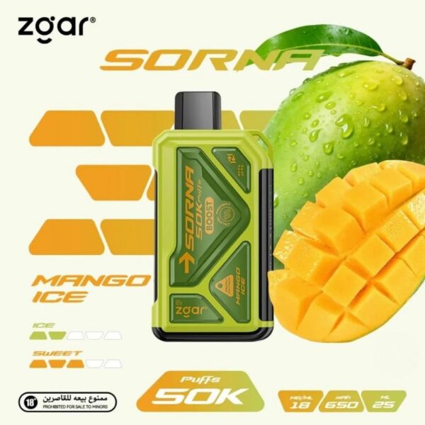 ZGAR-Sorna-Boost-50000-Puffs-18mg-Nicotine-Mango-Ice ZGAR Sorna Boost 50000 Puffs 18mg Nicotine